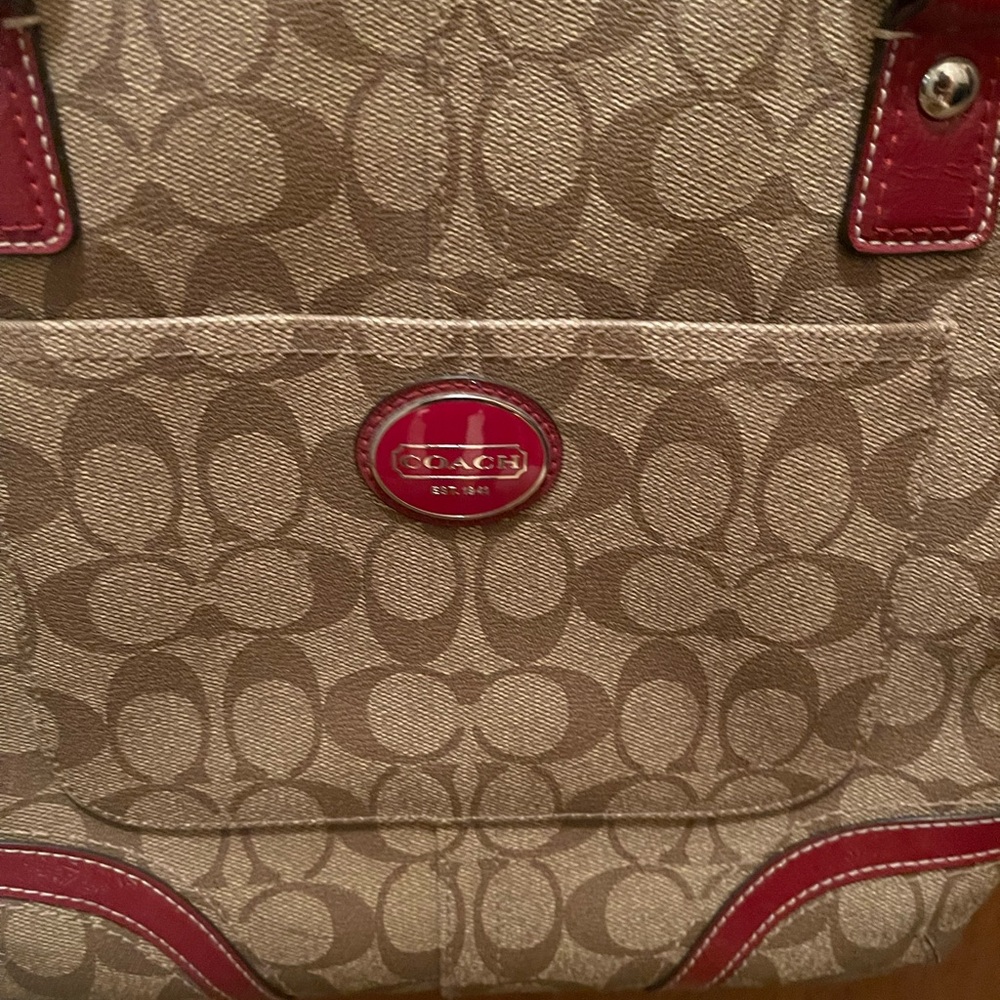 Coach handbag-Burgundy/brown